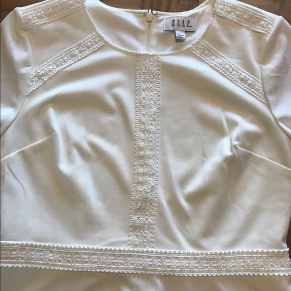 NWT: Cream ELLE laced trim fit and flare dress - Picture 4 of 8